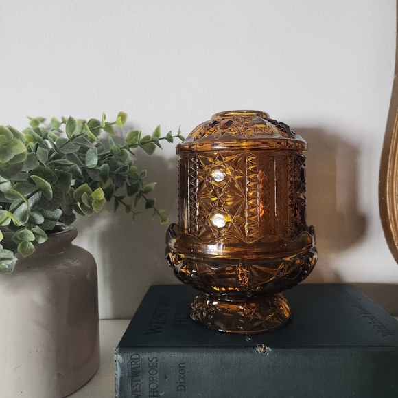 Vintage Amber Fair Lamp - Picture 7 of 8